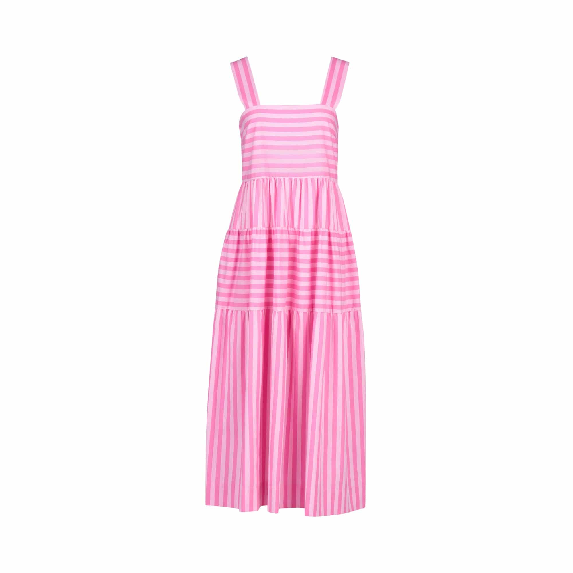 6099 Tiered Dress - Pink Stripe - Vassalli