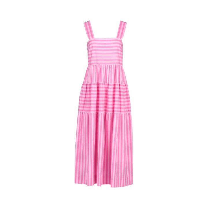 6099 Tiered Dress - Pink Stripe - Vassalli