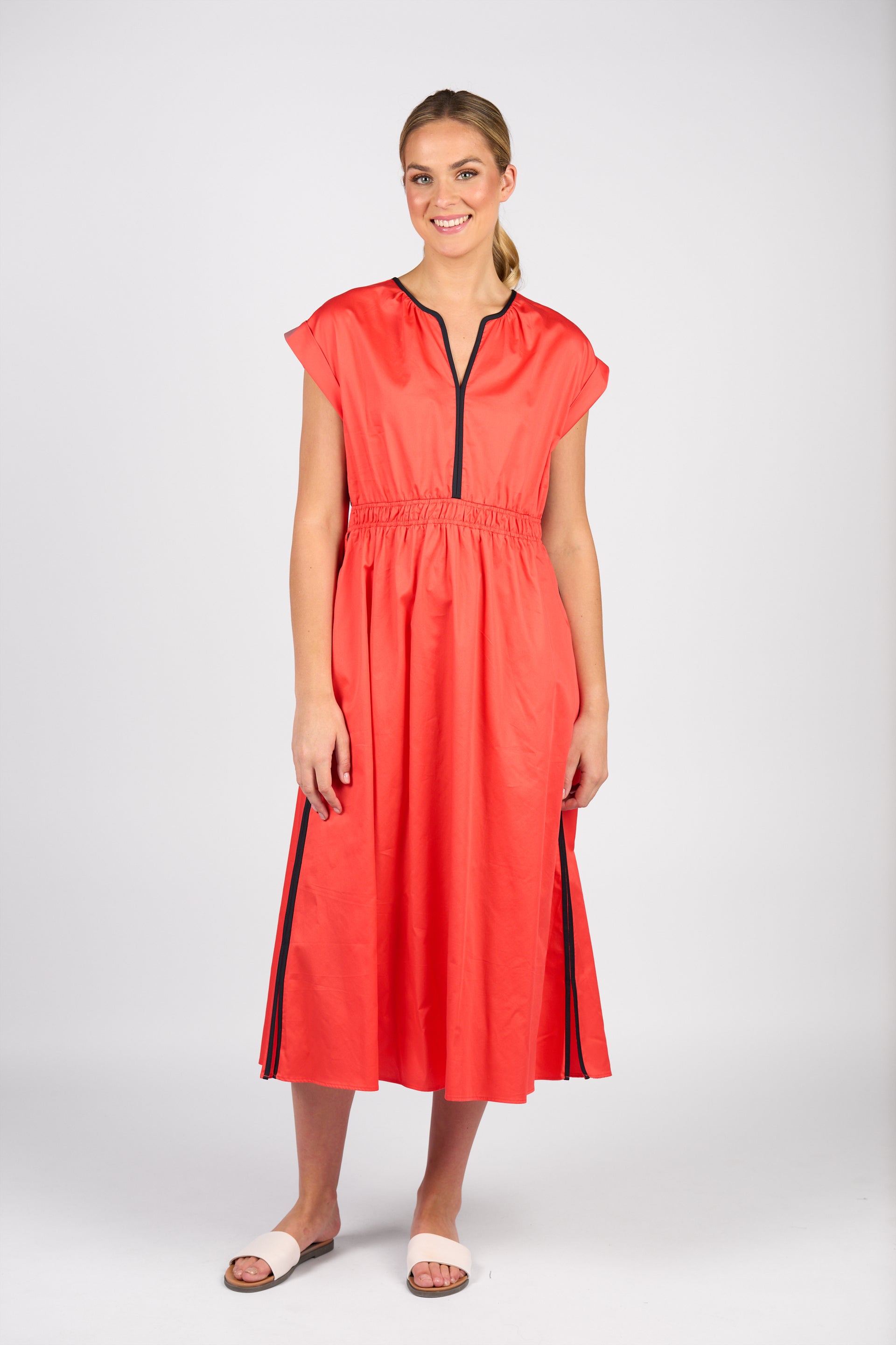 6118 Dress - Aperol/Ink - Vassalli