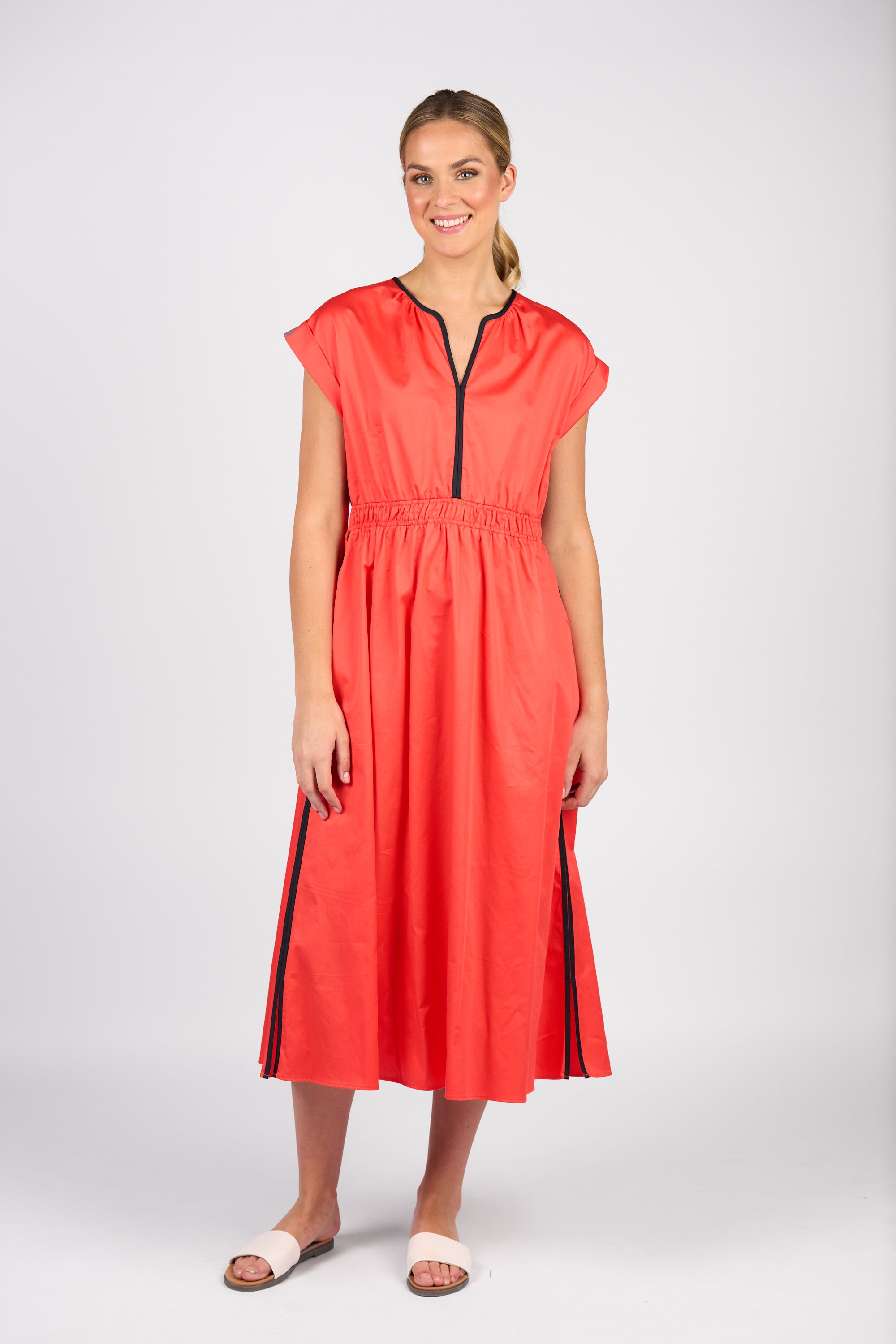 6118 Dress - Aperol/Ink - Vassalli