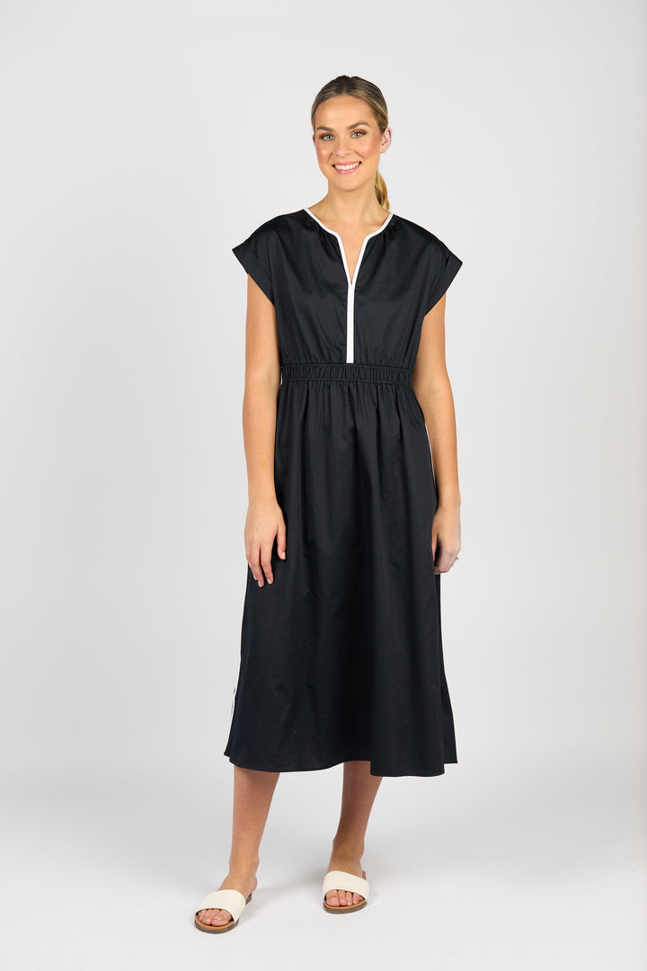 6118 Dress - Ink/White - Vassalli