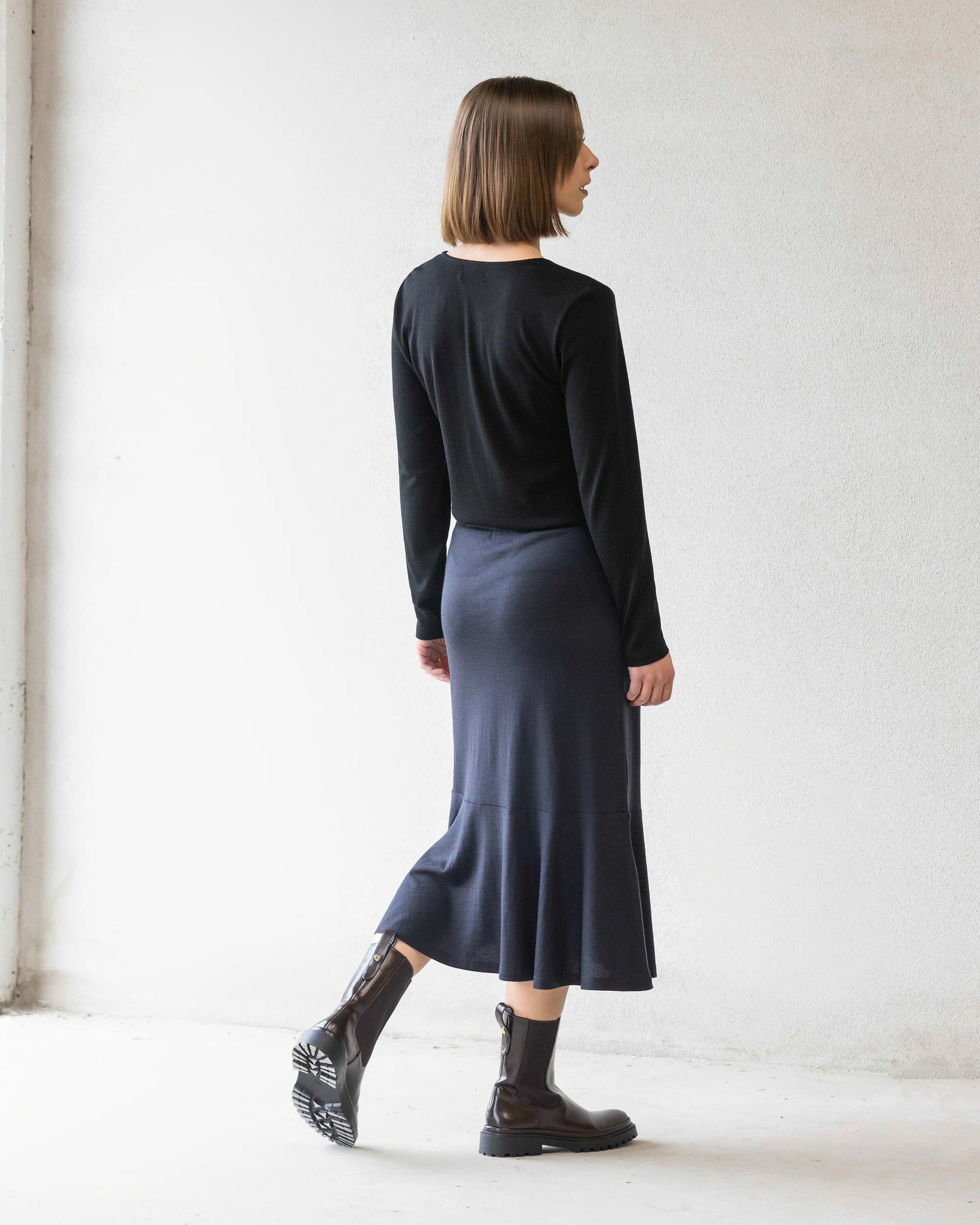 Carrie Merino Skirt - Midnight