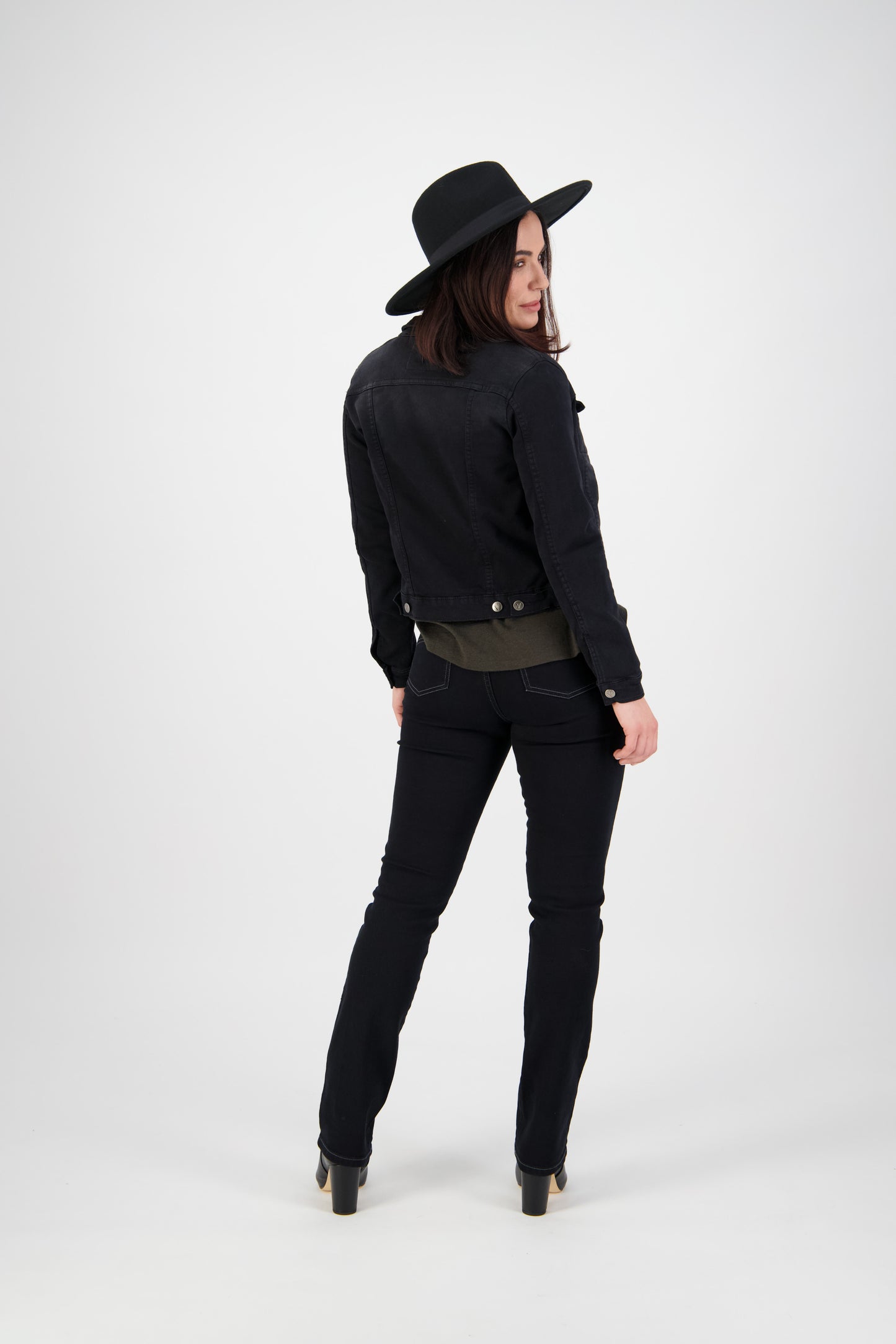 2053K Black - Knit Denim Button Up Jacket - Vassalli