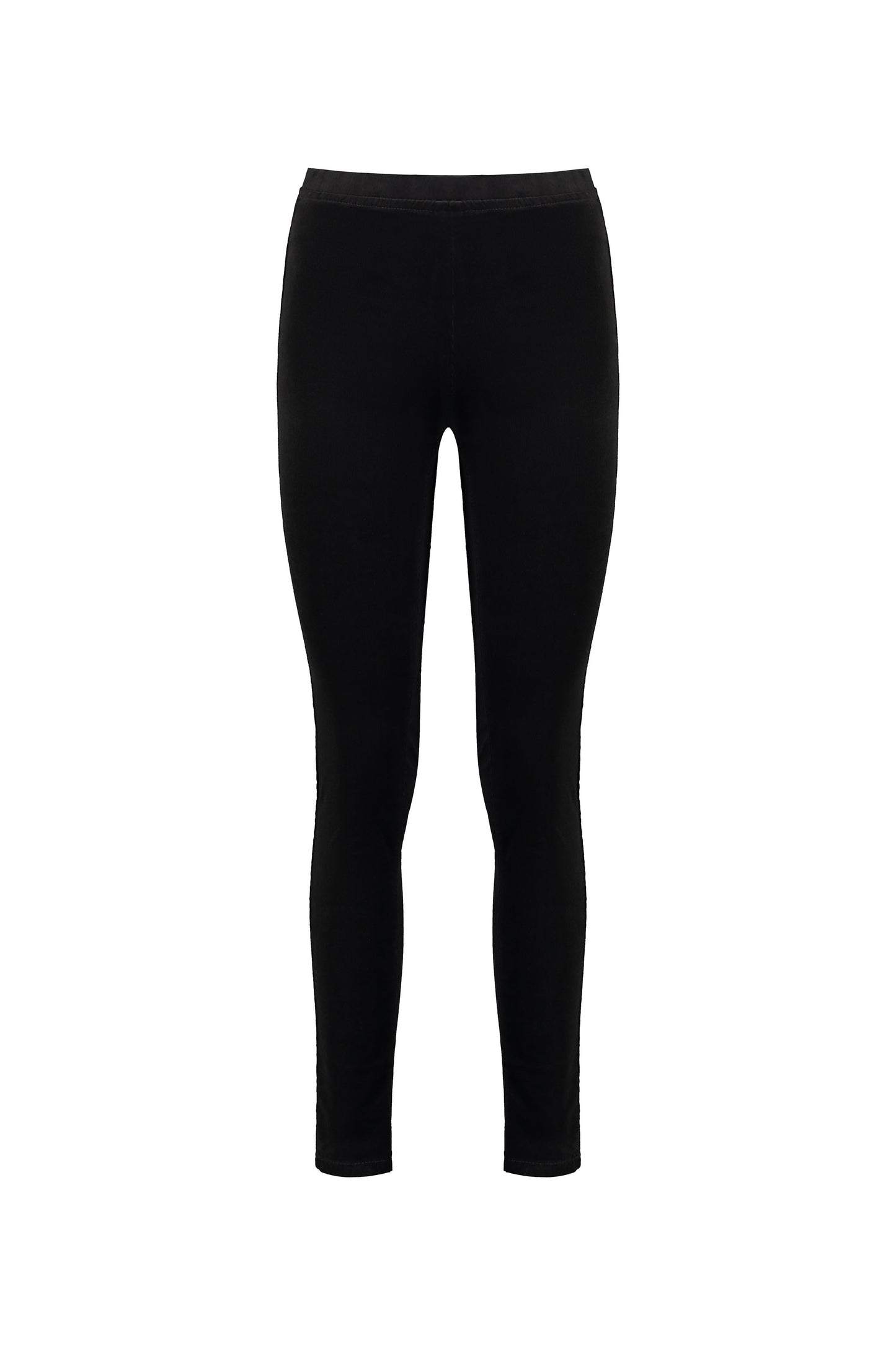 230M Black - Skinny Leg Full Length Pinwale Cord Pull On - Vassalli