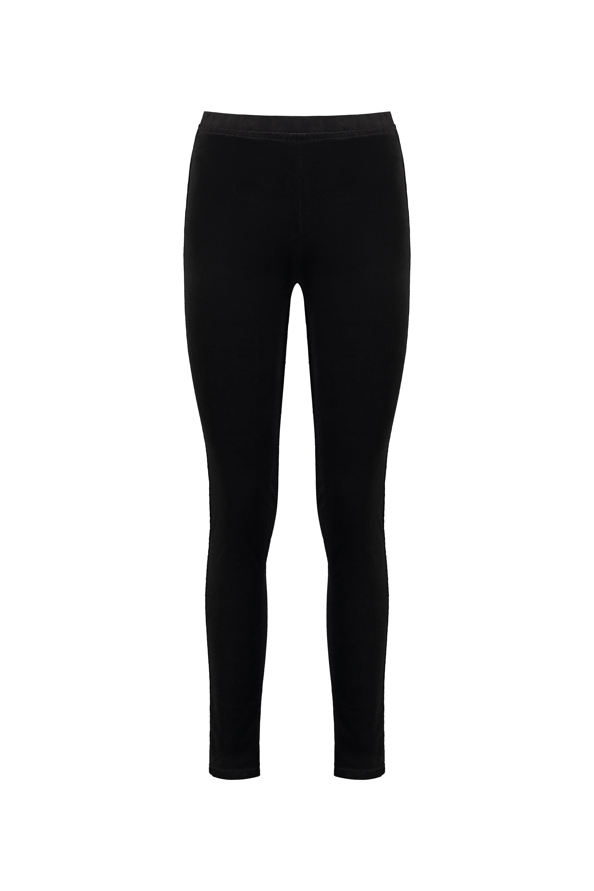 230M Black - Skinny Leg Full Length Pinwale Cord Pull On - Vassalli