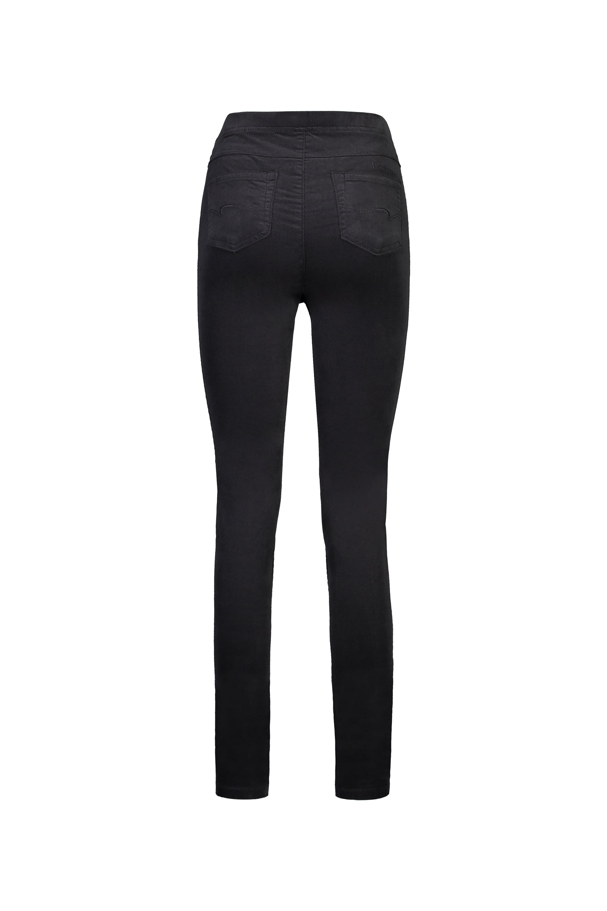 230M Charcoal - Skinny Leg Full Length Pinwale Cord Pull On - Vassalli