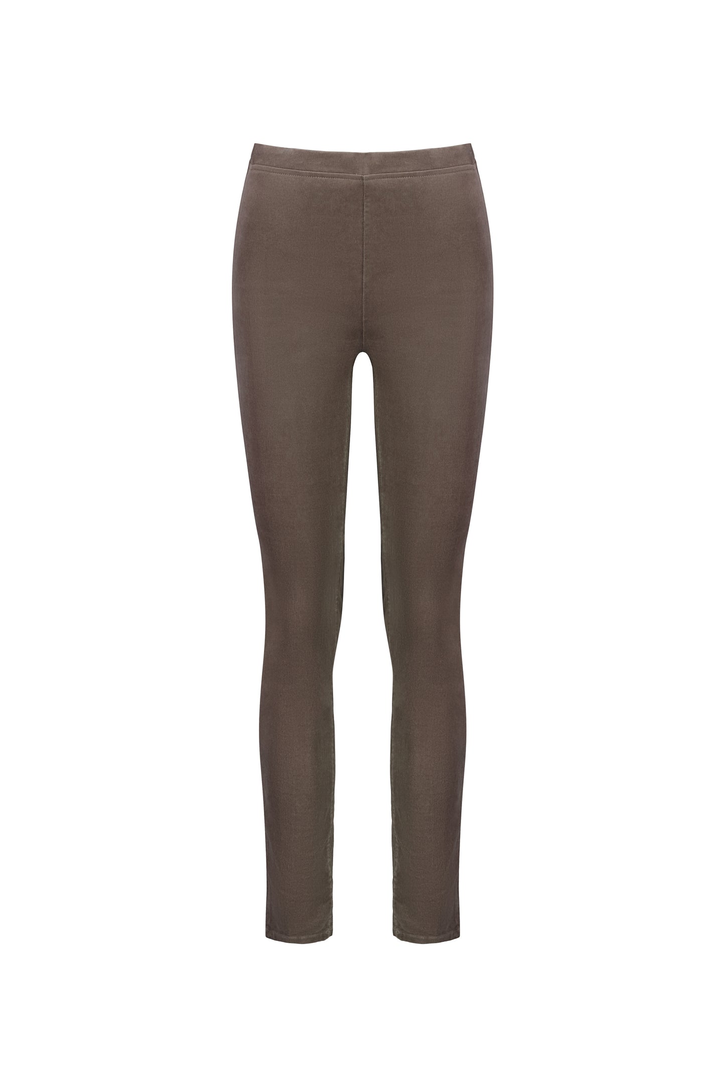 230M Taupe - Skinny Leg Full Length Pinwale Cord Pull On - Vassalli