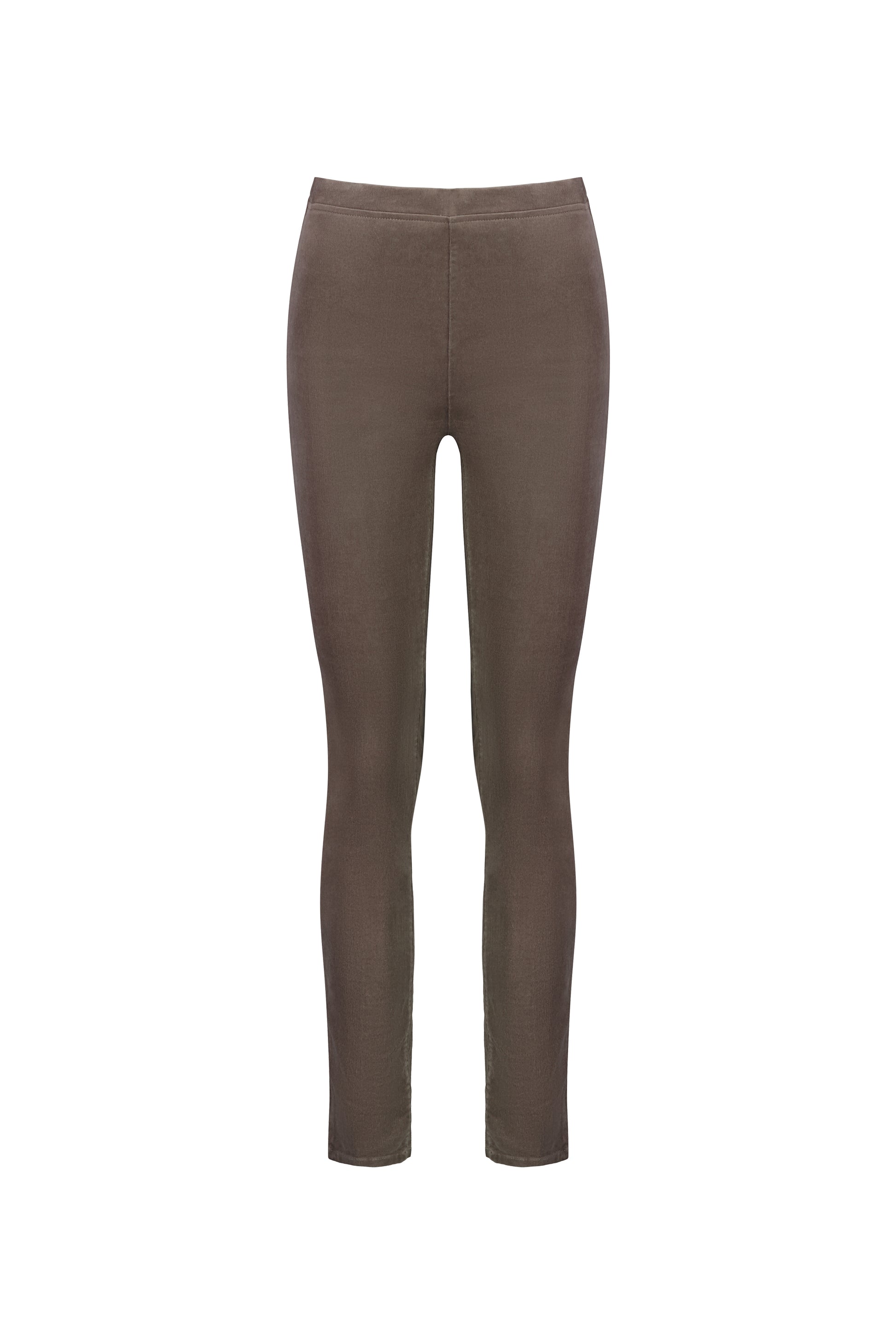 230M Taupe - Skinny Leg Full Length Pinwale Cord Pull On - Vassalli