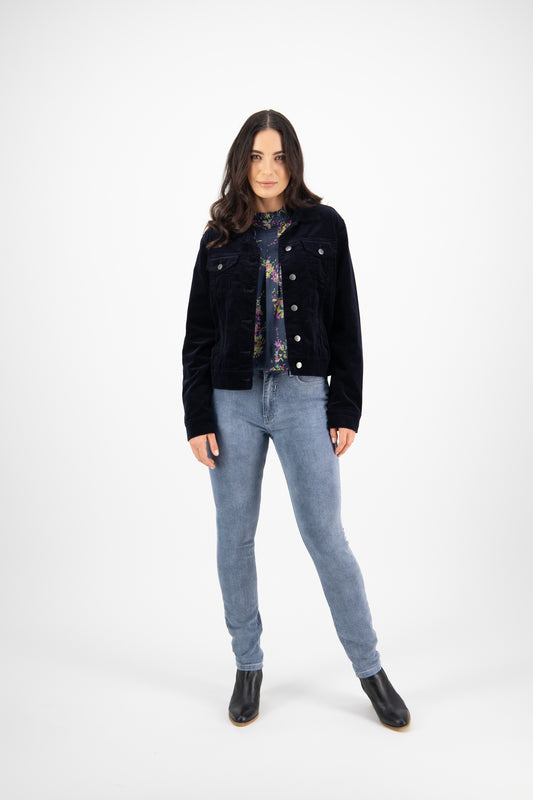 4051M Midnight - Pinwale Cord Denim Jacket - Vassalli