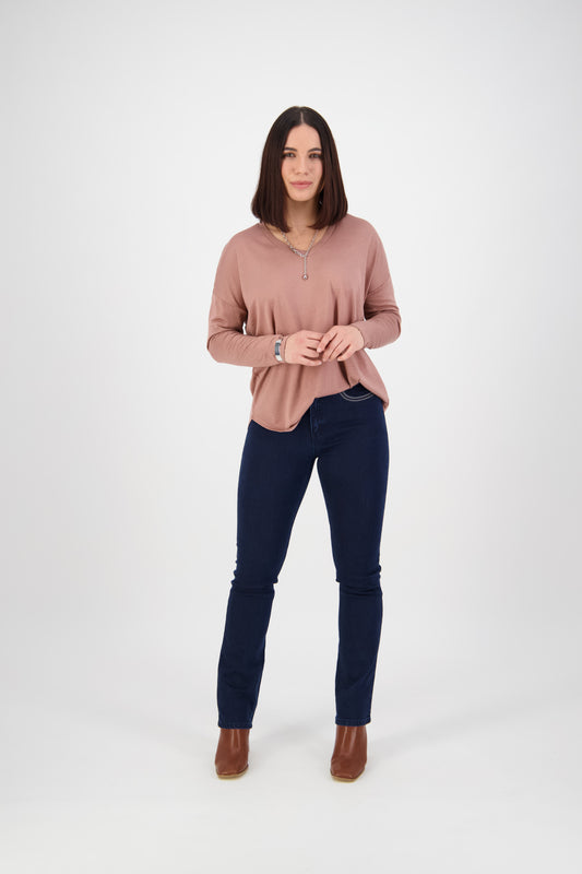 5781 Mid Blue - Slim Leg Full Length Jean - Vassalli