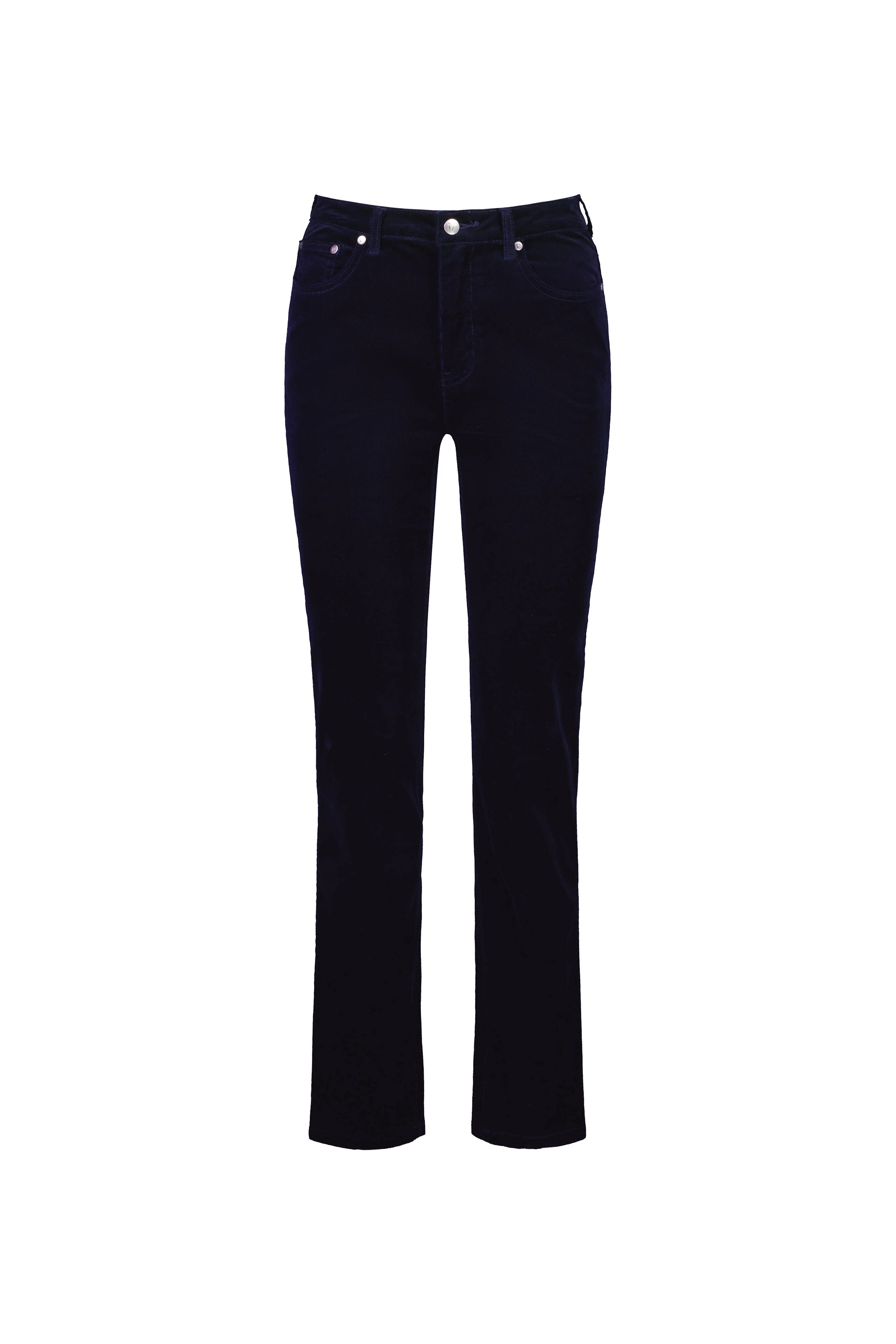 5911M Midnight - Straight Leg Full Length Pinwale Cord Pant with Fly - Vassalli