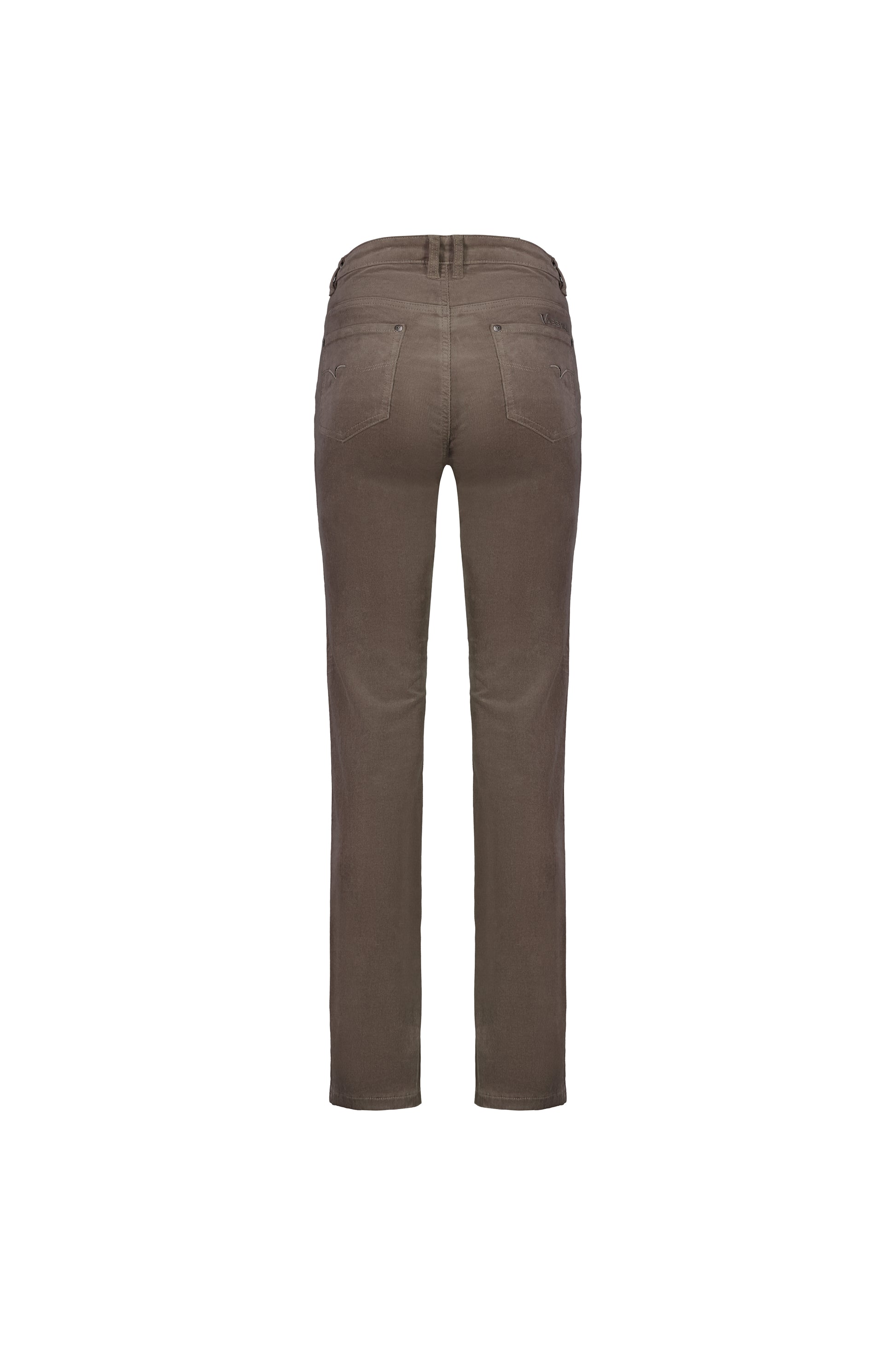 5911M Taupe - Straight Leg Full Length Pinwale Cord Pant with Fly - Vassalli