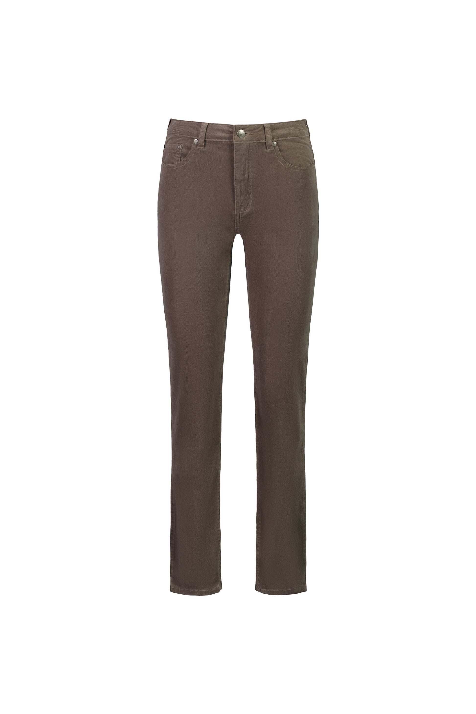 5911M Taupe - Straight Leg Full Length Pinwale Cord Pant with Fly - Vassalli