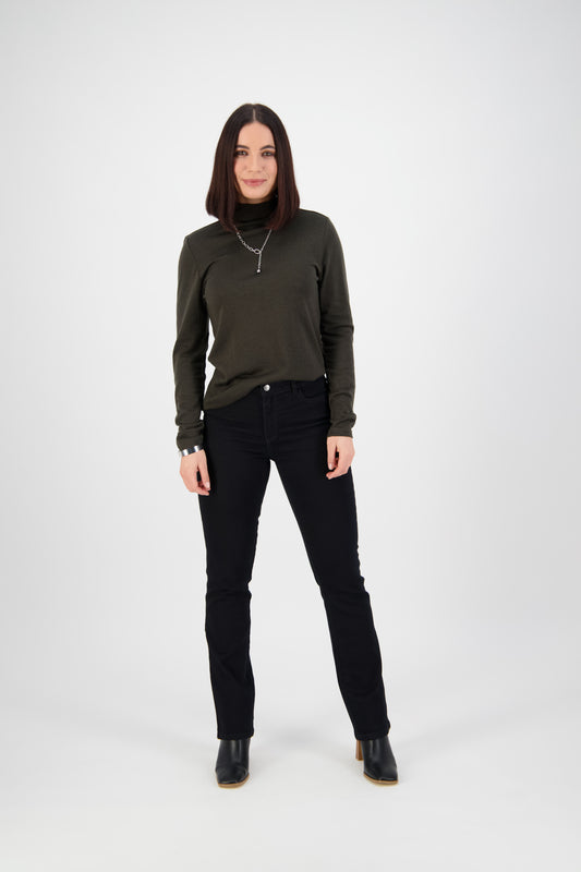 5937 Black Denim - Straight Leg Full Length Jean - Vassalli