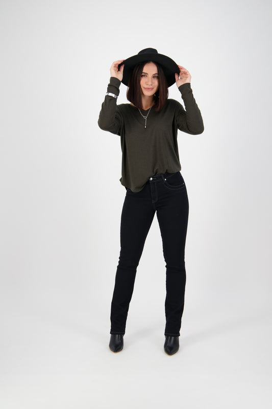 9901 Black Denim - Slim Leg Full Length Jean - Vassalli